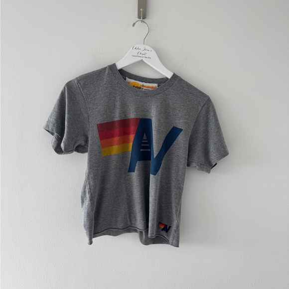 AVIATOR NATION Gray Boyfriend Tee S - Picture 2 of 3